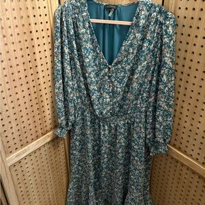 Floral Teal‎ Dress